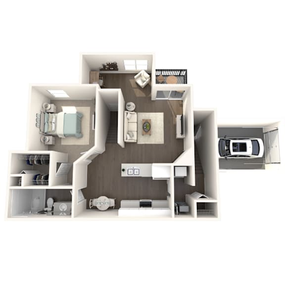1 bedroom 1 bathroom floor plan Aspen Lakes Estates in Holt, MI
