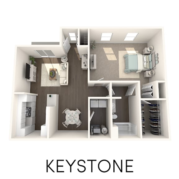 1 bedroom 1 bathroom floor plan Aspen Lakes Estates in Holt, MI