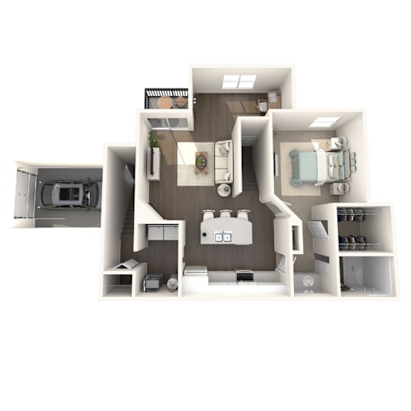 1 bedroom 1 bathroom floor plan Aspen Lakes Estates in Holt, MI