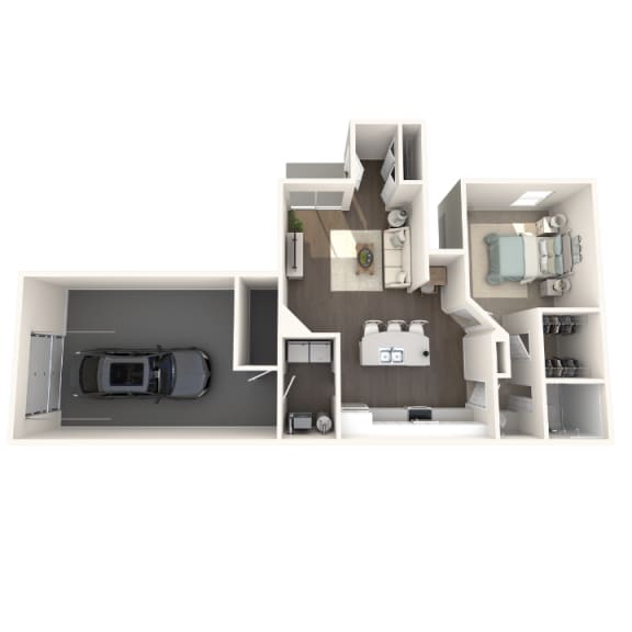 1 bedroom 1 bathroom floor plan Aspen Lakes Estates in Holt, MI