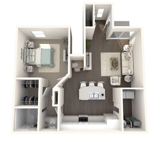 1 bedroom 1 bathroom floor plan Aspen Lakes Estates in Holt, MI