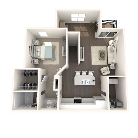 1 bedroom 1 bathroom floor plan Aspen Lakes Estates in Holt, MI