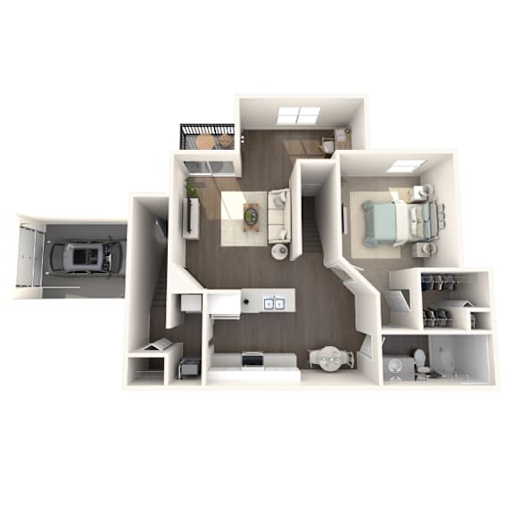 1 bedroom 1 bathroom floor plan Aspen Lakes Estates in Holt, MI