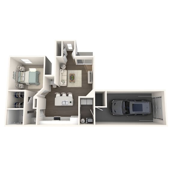 1 bedroom 1 bathroom floor plan Aspen Lakes Estates in Holt, MI