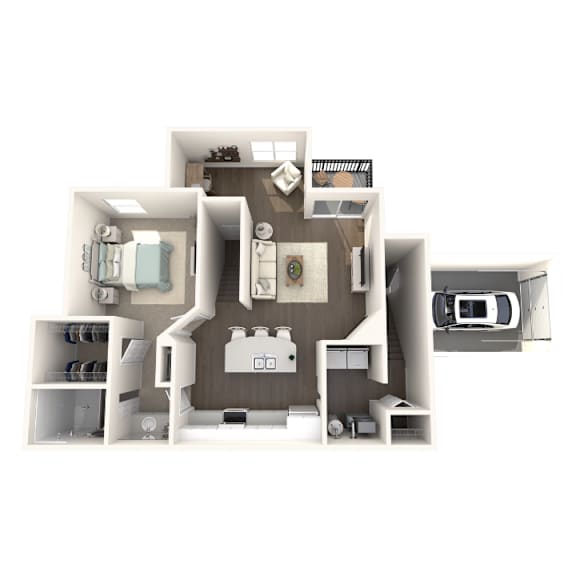 1 bedroom 1 bathroom floor plan Aspen Lakes Estates in Holt, MI