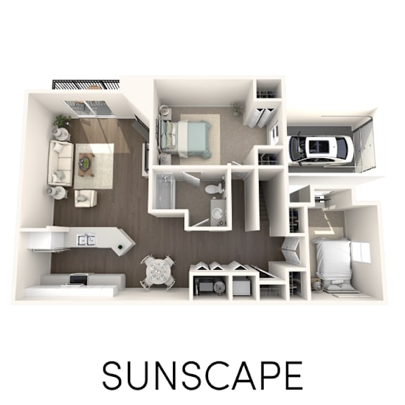 2 bedroom 1 bathroom floor plan Aspen Lakes Estates in Holt, MI