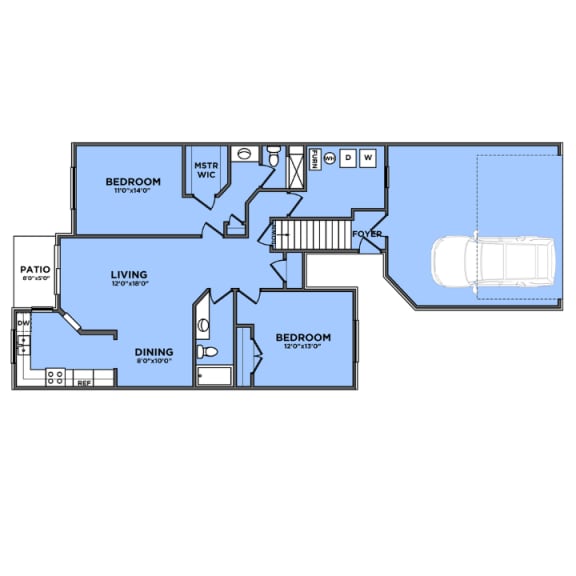 2 bedroom apartments in Novi, MI | Floor plan at River Oaks West Apartments in Novi, MI 48375 ?