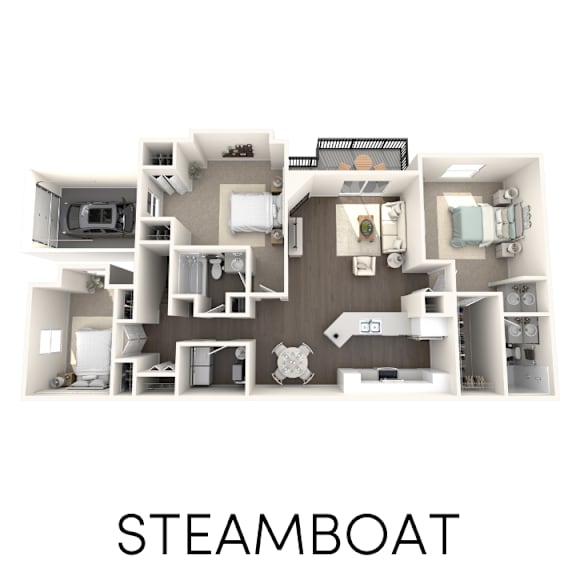 3 bedroom 2 bathroom floor plan Aspen Lakes Estates in Holt, MI