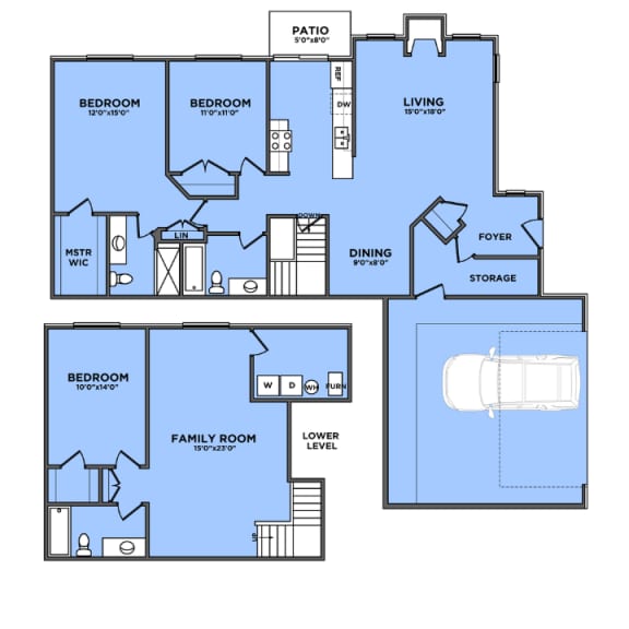 3 bedroom apartments in Novi, MI | Floor plan at River Oaks West Apartments in Novi, MI 48375 ?