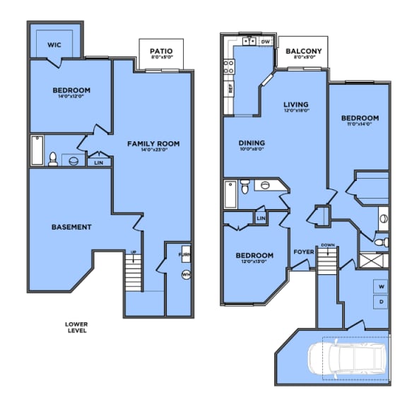 3 bedroom apartments in Novi, MI | Floor plan at River Oaks West Apartments in Novi, MI 48375 ?