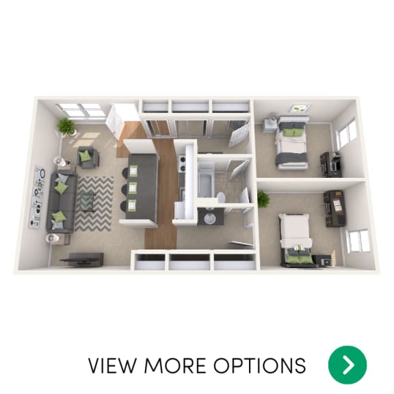 2 bedroom apartment floor plans in East Lansing, MI near Michigan State University | Campus Hill