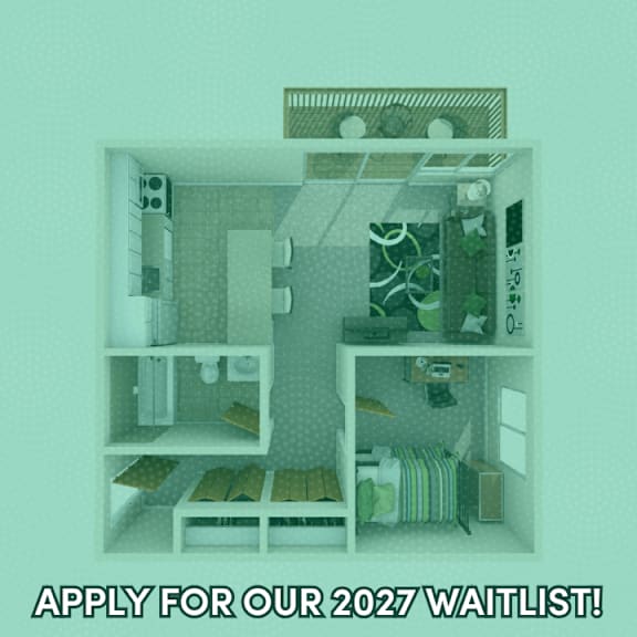 A poster advertising a waitlist for 2027 with a dollar sign.