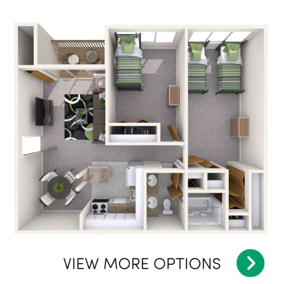2 bedroom apartment floor plan in East Lansing near MSU | Delta Arms Apartments