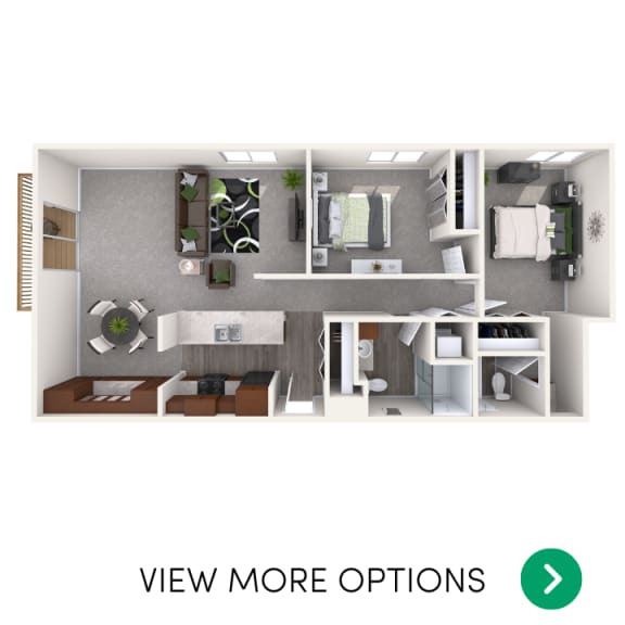 2 bedroom apartment floor plan in East Lansing near MSU | Delta Arms Apartments