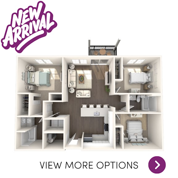 3 bedroom floor plan at Okemos Apartments | Knob Hill Apartments in Okemos, MI