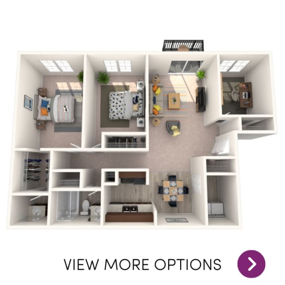 3 bedroom floor plan at Okemos Apartments | Knob Hill Apartments in Okemos, MI