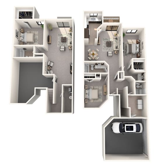 3 bedroom apartments in Novi, MI | Floor plan at River Oaks West Apartments in Novi, MI 48375
