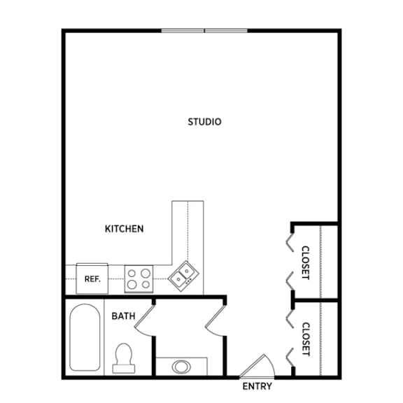 Studio apartment floor plans in East Lansing, MI near Michigan State University | Studio House
