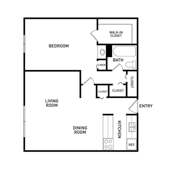 1 bedroom apartment floor plans in East Lansing, MI near Michigan State University | The Oaks