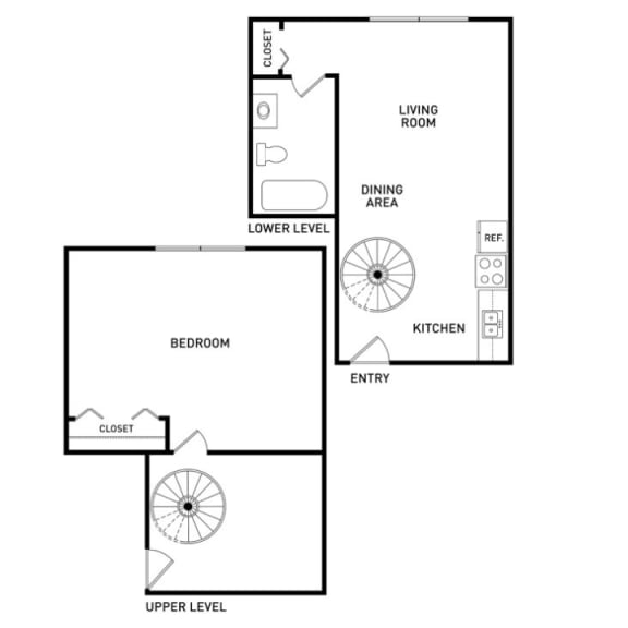 1 bedroom apartment floor plans in East Lansing, MI near Michigan State University | The Oaks