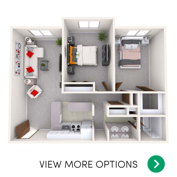 2 bedroom apartment floor plans in East Lansing, MI near Michigan State University | The Oaks
