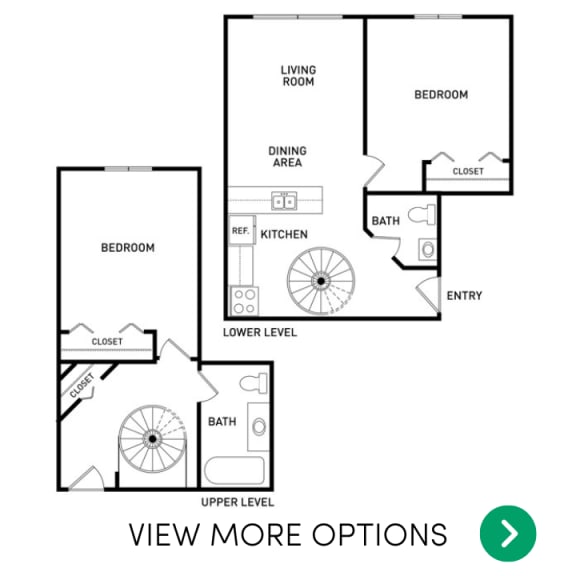 2 bedroom apartment floor plans in East Lansing, MI near Michigan State University | The Oaks