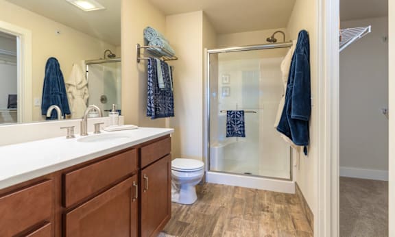 Bathroom at the Quarry Apartments in DeWitt Michigan