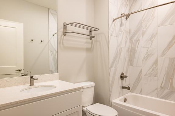 Bathroom at the Quarry Apartments in DeWitt Michigan