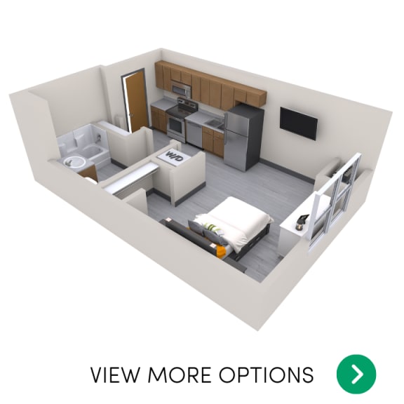 Floor Plan  Studio floor plan at Trowbridge Lofts Apartments in East Lansing near Michigan State University