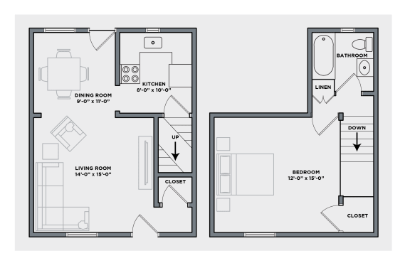 a floor plan of a 1 bedroom floor plan