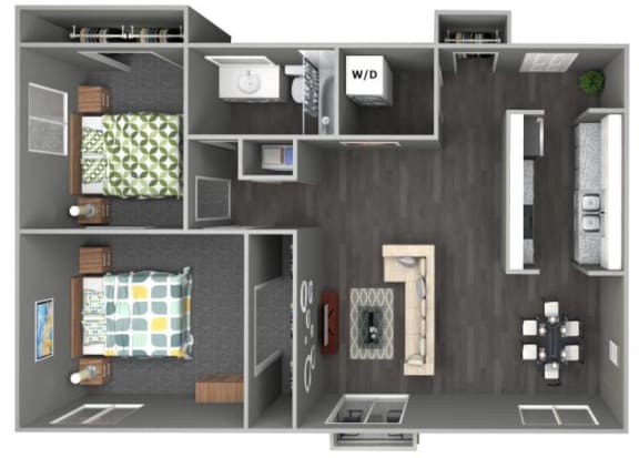 a 3d drawing of a floor plan