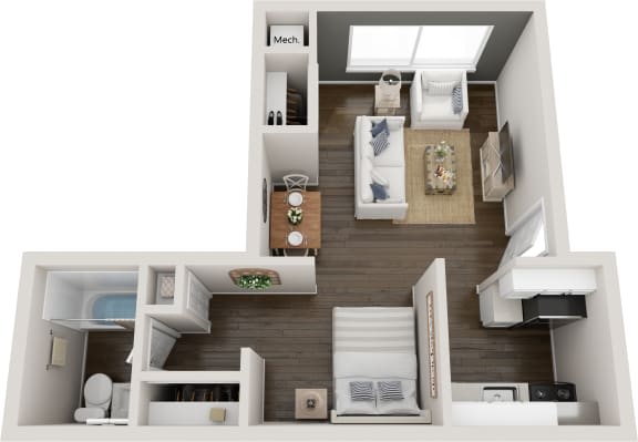 Floor Plan  Cove Floor Plan at Residences at Grand Blanc Apartments - Grand Blanc, MI, Grand Blanc Twp, 48507