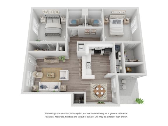 Floor Plan  a floor plan of a 3 bedroom apartment