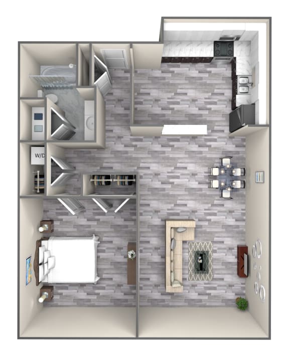 Floor Plan  Style B at Rochester Club Apartments - Rochester, MI, Rochester Hills, Michigan