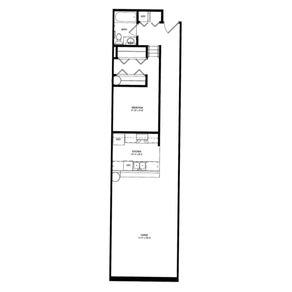 Floor Plan  a floor plan of a house with a rectangular floor plan with a loft