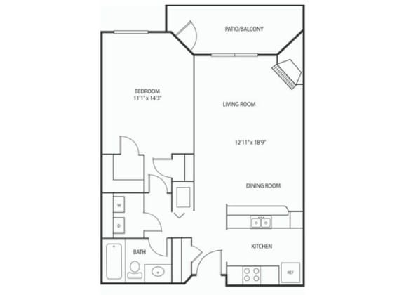 Regency Woods Driftwood Floor Plan Regency Woods Apartments in Minnetonka, MN 1 Bedroom 1 Bath