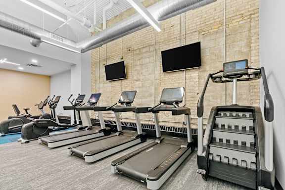 Fitness center with toning machines and treadmills at The Cosmopolitan, St Paul, Minnesota