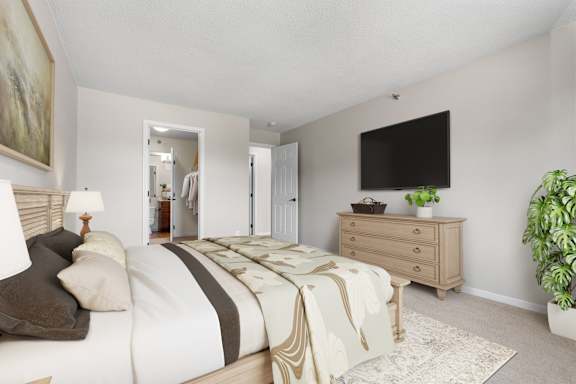 Bedroom in the Mahogany floor plan at Cedars Lakeside, Little Canada 55117
