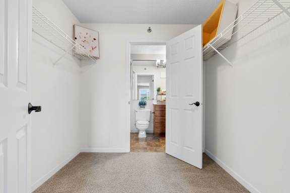 Walk through closet in the Mahogany floor plan at Cedars Lakeside, Little Canada 55117