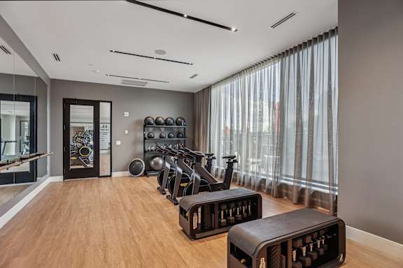 Yoga and spin studio with Fitness On Demand Group Fitness Classes at The Mera, St Louis Park, MN, Minnesota, 55426