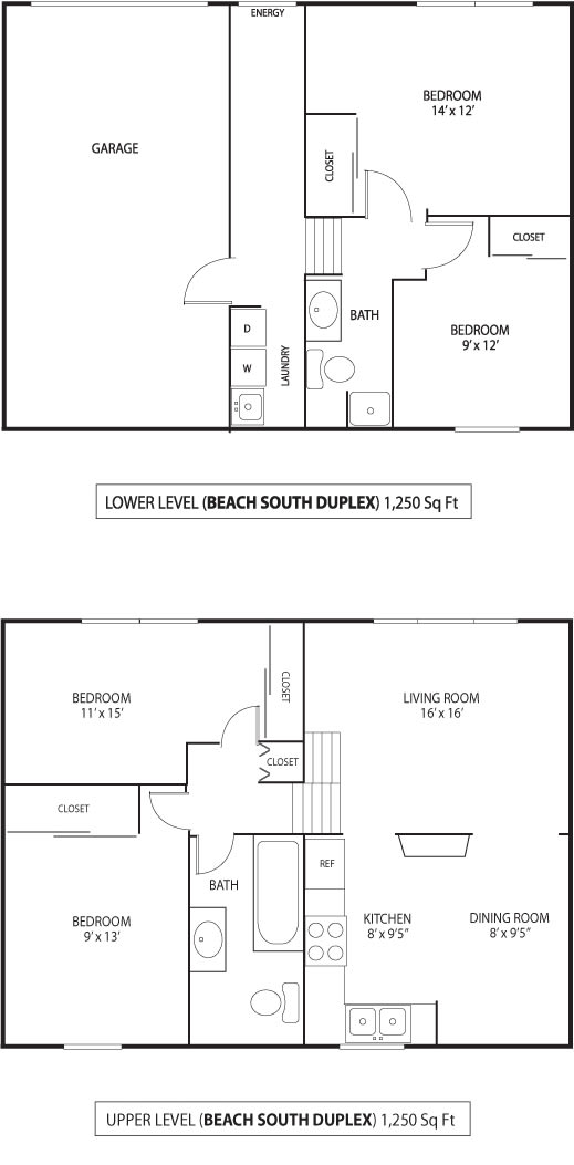 Duplex 4206-4208-Floor Plan at Beach South at the Lake, Robbinsdale