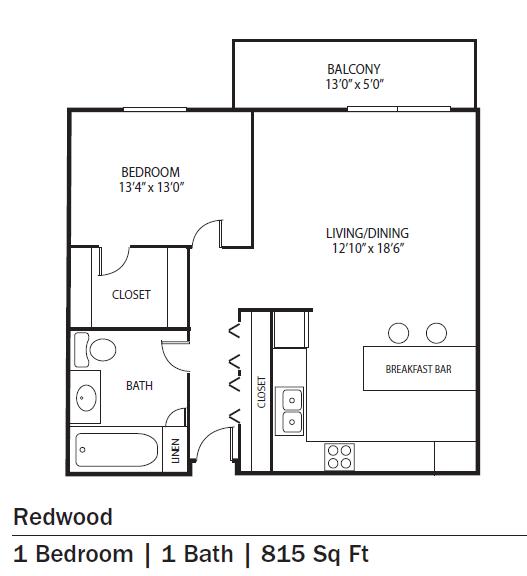 Redwood Floor Plan at Cedars Lakeside, Little Canada, MN, 55117
