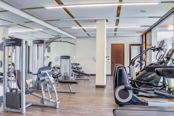 gym area equipment at Central Park West, St. Louis Park, MN