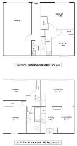 Beach South at the Lake Apartments in Robbinsdale, MN 4 Bedroom, 1.75 Bath Duplex