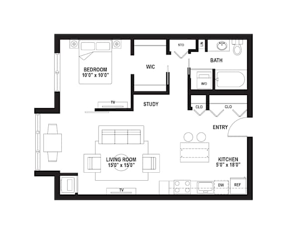B12 Floor Plan at The Ellory Apartments, Minnesota
