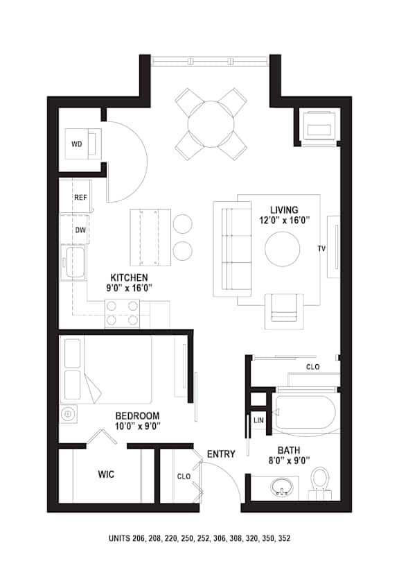 B3 Floor Plan at The Ellory Apartments, Minneapolis, MN, 55401