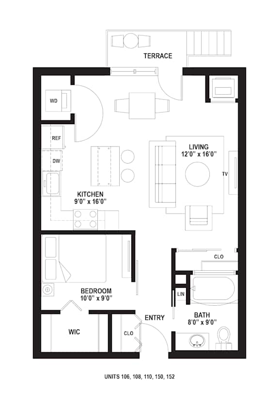 B3 Floor Plan at The Ellory Apartments, Minneapolis, MN, 55401