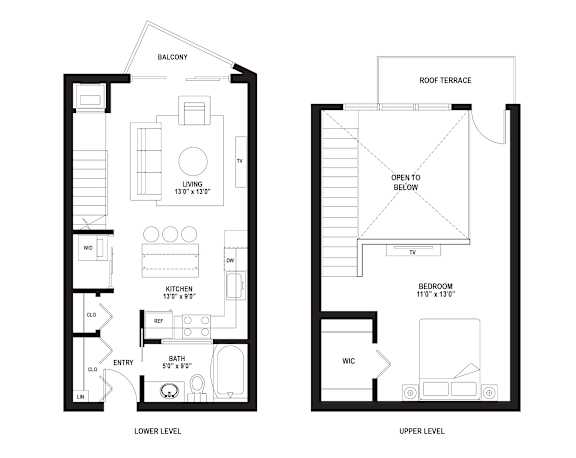 BL1 Floor Plan at The Ellory Apartments, Minneapolis, 55401