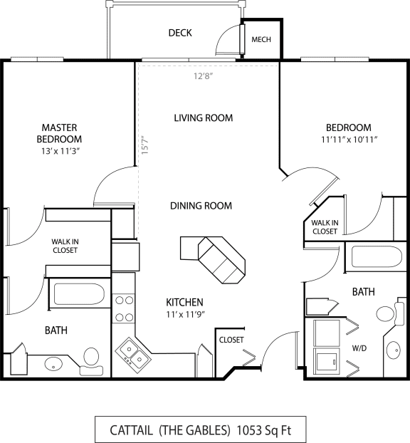Cattail Floor Plan at The Gables at Park Pointe, St. Louis Park, MN, 55426