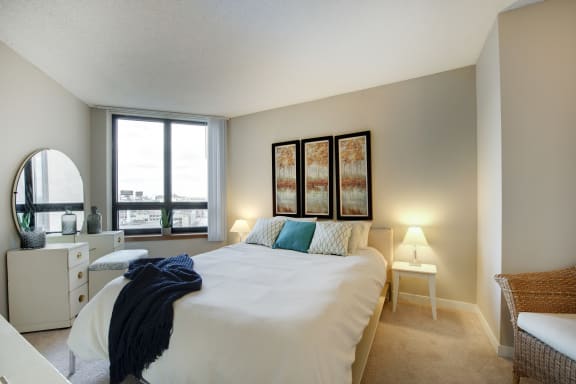 Galtier Towers Apartments in Lowertown, St. Paul, MN Bright Bedroom